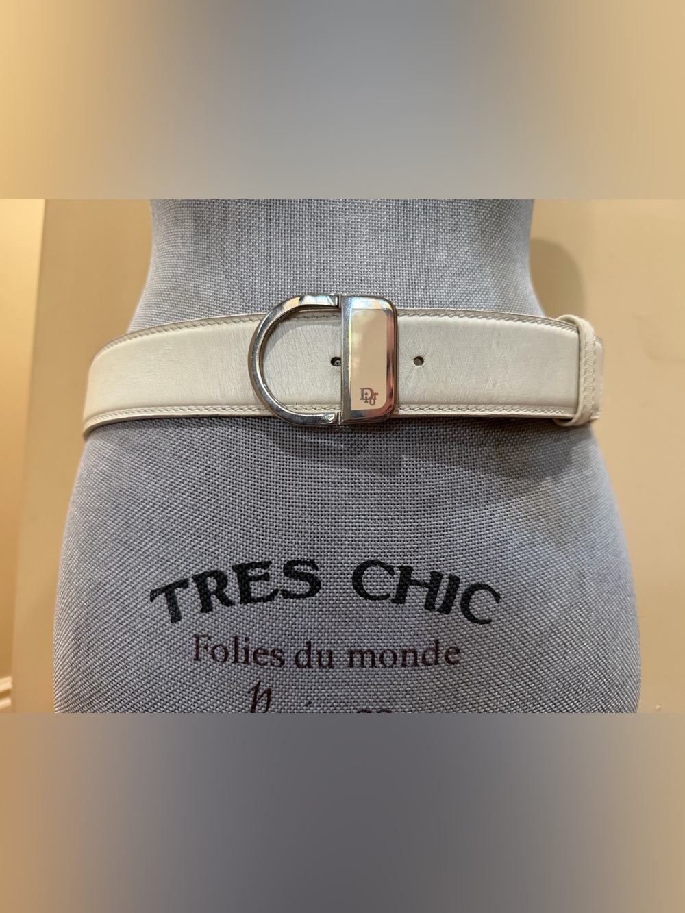 Dior Enamel Rare Vintage Leather Belt-Medium